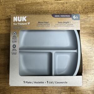 NUK Suction Plate 1 plates 1‎ lid 6+ months Suction bottom Made in USA